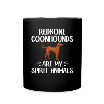 Redbone Coonhound Dog Gift - Full Colour Mug - black - Front