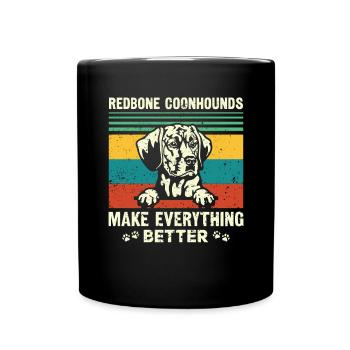 Redbone Coonhound Dog Gift - Full Colour Mug - black - Front