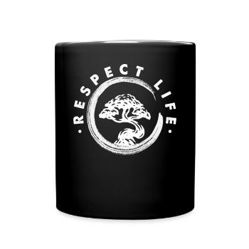 Zen circle with bonsai - Full Colour Mug - black - Front