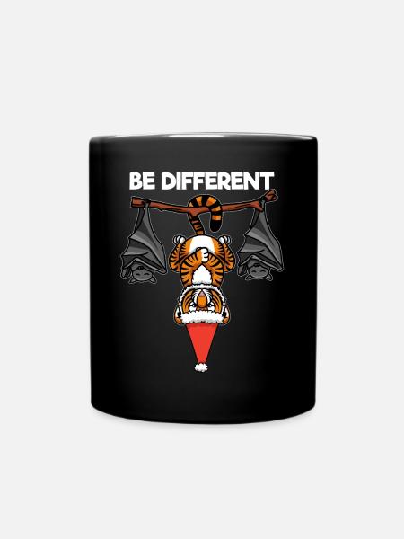 Be Different Tiger Fledermaus Weihnachtsmann - Tasse einfarbig - Schwarz