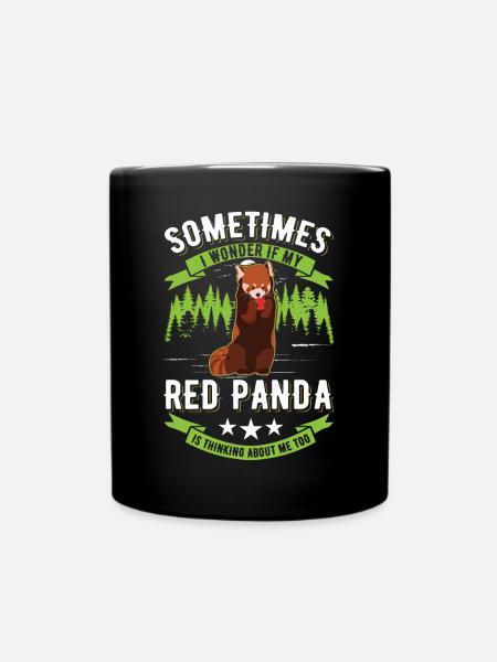 Red Panda Gift Cat Bear Red Panda - Full Colour Mug - black