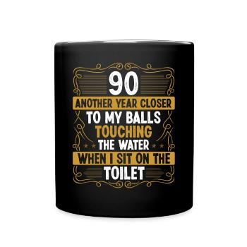 90 Year Old Funny Idea for Men Sarcasm Humor - Full Colour Mug - black - Front