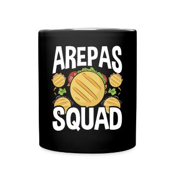 Arepas Squad Lover Hispanic Heritage Month Food - Full Colour Mug - black - Front