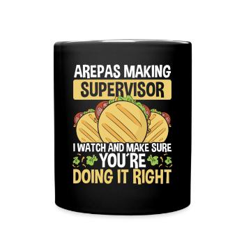 Arepas Making Supervisor Hispanic Heritage Month - Full Colour Mug - black - Front