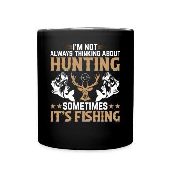 Pêche au chevreuil Chasse à la truite - Deer Hun - Mug uni - noir - Devant