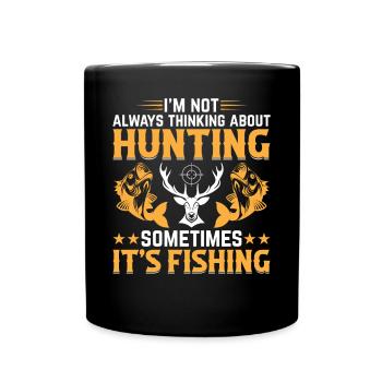 Chasse au cerf Pêche à la truite Pêche au poisson - Deer Hun - Mug uni - noir - Devant