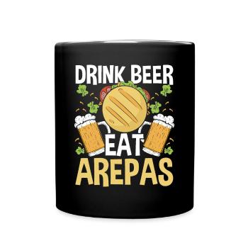 Arepas Lover Beer Drinking Hispanic Heritage Month - Mug uni - noir - Devant