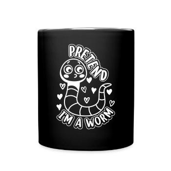 Cute Worm Composting Worm Lover Pretend I'm A Worm - Full Colour Mug - black - Front