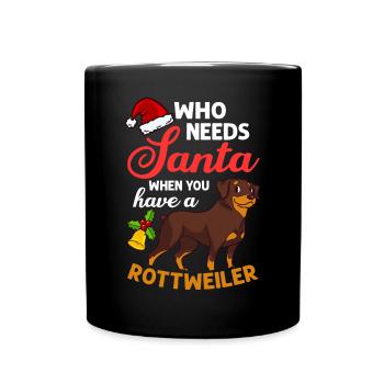 Rottweiler Chien Chiot Propriétaire Propriétaire Noël - Mug uni - noir - Devant