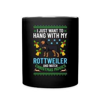 Rottweiler Chien Chiot Propriétaire Propriétaire Noël - Mug uni - noir - Devant