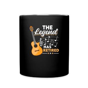 Retirement Legend Classical Guitar Grandpa - Full Colour Mug - black - Front