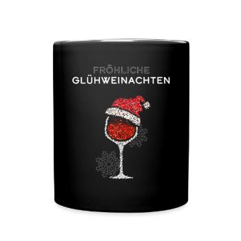 Glühweinachten Glühwein Weinachtsmarkt Punsch - Tasse einfarbig - Schwarz - Vorne