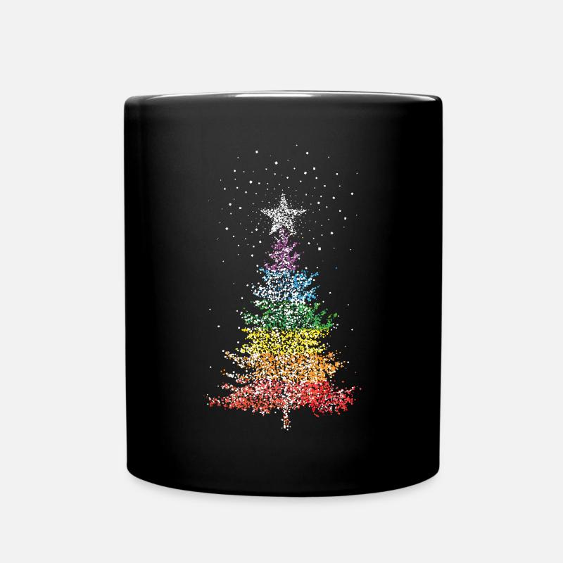 Weihnachtsbaum Christbaum Regenbogenfarben LGBTQ - Tasse einfarbig - Schwarz