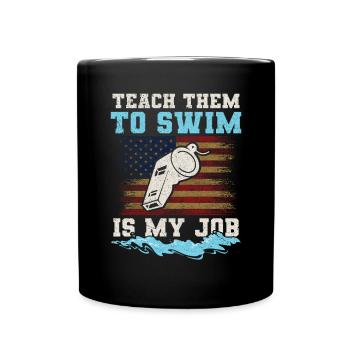 Wassersport Schwimmtrainer Instruktor - Tasse einfarbig - Schwarz - Vorne