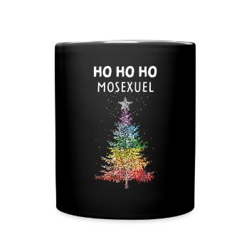 Gay Christmas Tree Rainbow LGBTQ Pride - Full Colour Mug - black - Front
