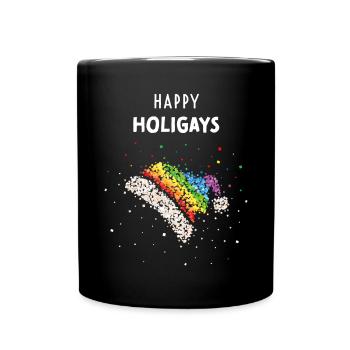 Chapeau du Père Noël Gay Pride Drapeau arc-en-ciel - Mug uni - noir - Devant