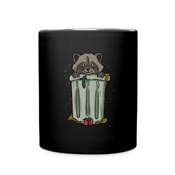 In a garbage can raccoon - Full Colour Mug - black - Front