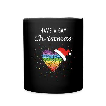 Gay Christmas Santa Hat Christmas Party Gay - Full Colour Mug - black - Front