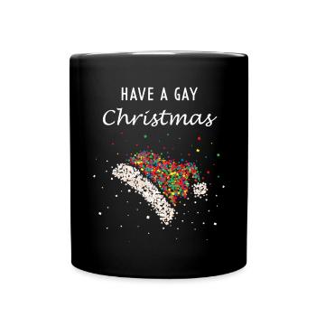 Gay Christmas Hat Christmas Party - Full Colour Mug - black - Front