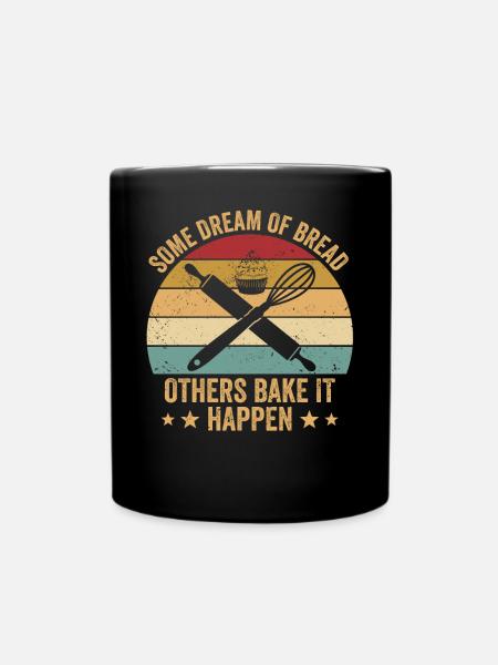 Lustiger Brotbacken-Bäcker - Tasse einfarbig - Schwarz