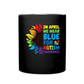 Autismus-Bewusstsein Sonnenblume - Tasse einfarbig - Schwarz - Vorne