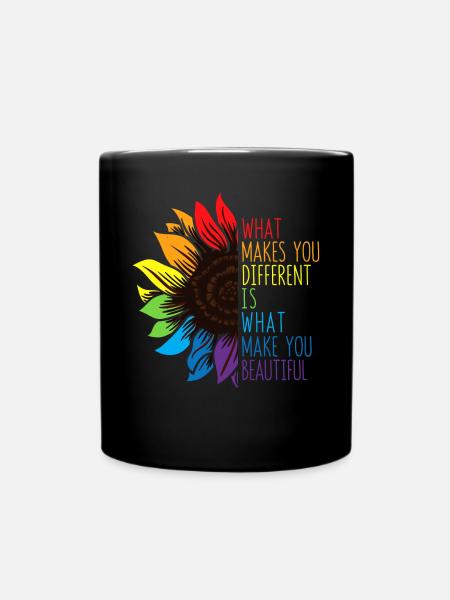 Autismus-Bewusstsein Sonnenblume - Tasse einfarbig - Schwarz