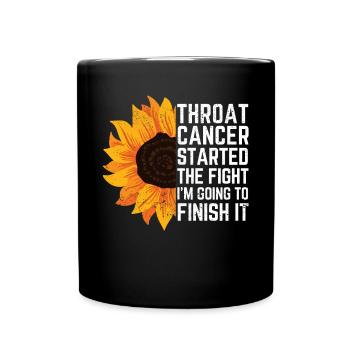 Kehlkopfkrebs Awareness Sonnenblume - Tasse einfarbig - Schwarz - Vorne