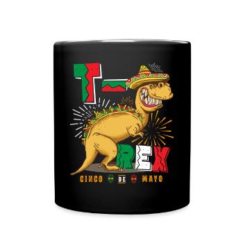 T Mex Tacosaurus T Rex Taco Cinco De Mayo Dinosaurier - Tasse einfarbig - Schwarz - Vorne