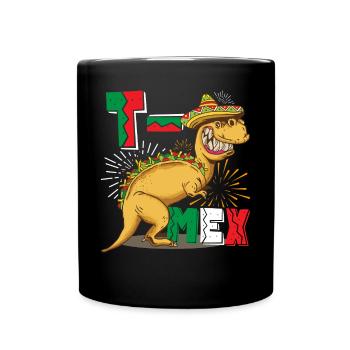 Tacosaurus T Rex Taco Cinco De Mayo Dinosaurier - Tasse einfarbig - Schwarz - Vorne