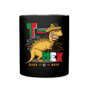 Tacosaurus T Rex Taco Cinco De Mayo Dinosaurier - Tasse einfarbig - Schwarz - Vorne