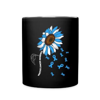 Prostate Cancer Awareness Sunflower - Full Colour Mug - black - Front