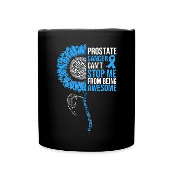 Prostate Cancer Awareness Sunflower - Full Colour Mug - black - Front
