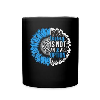 Prostate Cancer Awareness Sunflower - Full Colour Mug - black - Front