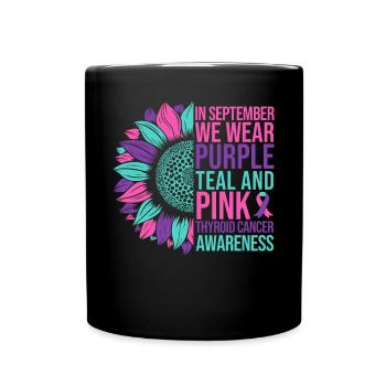 Thyriod Cancer Awareness Sonnenblume - Tasse einfarbig - Schwarz - Vorne