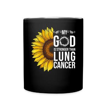 Lungenkrebs Awareness Sonnenblume - Tasse einfarbig - Schwarz - Vorne