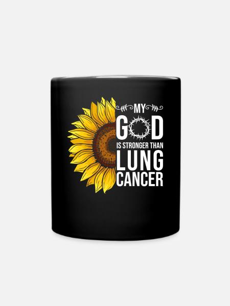Lung Cancer Awareness Sunflower - Full Colour Mug - black