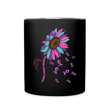 Thyriod Cancer Awareness Sonnenblume - Tasse einfarbig - Schwarz - Vorne