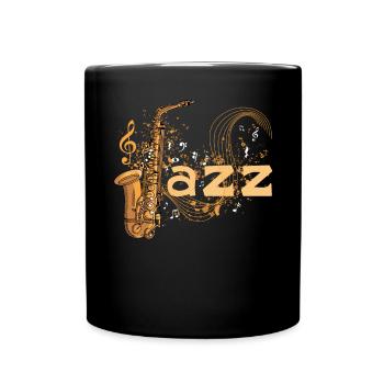 Musik Jazz Saxophon Musiker Saxophonist - Tasse einfarbig - Schwarz - Vorne