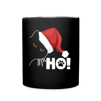 Noël Ho! Drôle de chat caché - Mug uni - noir - Devant