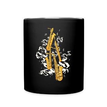 Saxophonspieler Jazzmusiker Saxophonist - Tasse einfarbig - Schwarz - Vorne