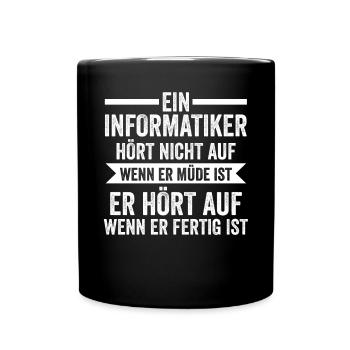 Programmierer IT Fachmann Informatiker Informatik - Tasse einfarbig - Schwarz - Vorne