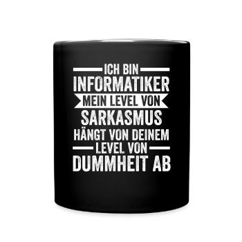 IT Fachmann Informatiker Informatik Programmierer - Tasse einfarbig - Schwarz - Vorne