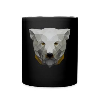 Polygon -Eisbärenkopf niedrige Polybären - Tasse einfarbig - Schwarz - Vorne