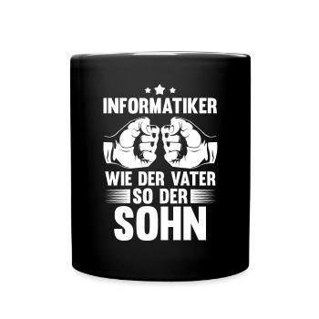 Vater Sohn Informatiker Informatik Programmierer - Tasse einfarbig - Schwarz - Vorne