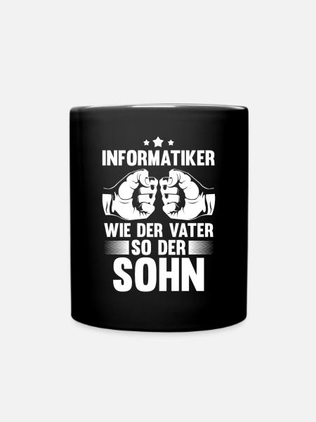 Vater Sohn Informatiker Informatik Programmierer - Tasse einfarbig - Schwarz