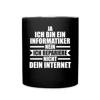 IT Fachmann Informatik Informatiker Programmierer - Tasse einfarbig - Schwarz - Vorne