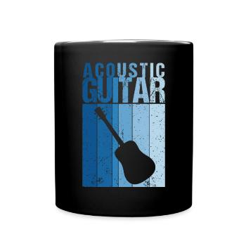 Vintage Acoustic Gitarre Country Blues Musiker - Tasse einfarbig - Schwarz - Vorne