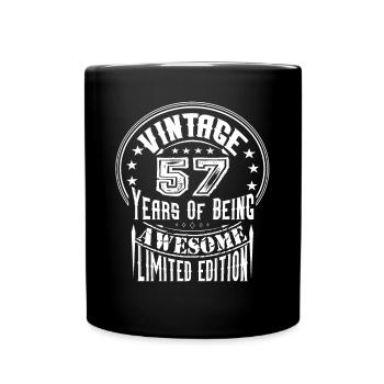 Vintage 57 Years Of Being Awesome Limited Edition - Full Colour Mug - black - Front