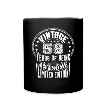 Vintage 58 Years Of Being Awesome Limited Edition - Full Colour Mug - black - Front