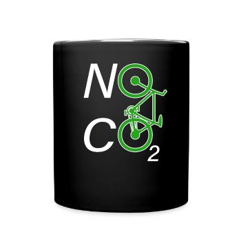 No CO2 Bike Climate Change MTB Mountain Bike E-Bike - Full Colour Mug - black - Front
